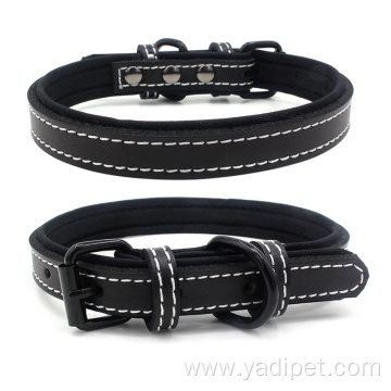 Full Grain Leather Dog Padded Pet Collar